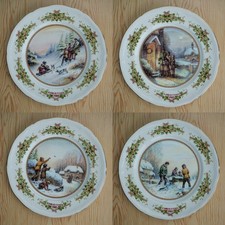 Vintage 1980s Christmas Year Plates AYNSLEY England Festive Collectable 21 cm D