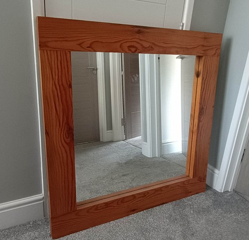 Large solid pine square mirror - large,