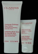 Clarins Exfoliating Body Scrub For Smooth Skin 100ml & Gentle Refiner 30ml - New