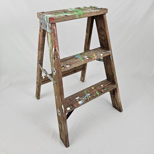 Vintage wooden step ladder - vintage,