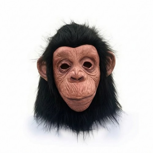 Latex mask with faux - faux, full-head