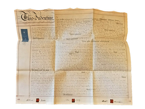 Victorian vellum indenture - vellum,
