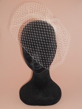 Birdcage Veil on plain comb. Handmade in UK. Choice of colour & size. French Net
