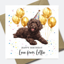 Dog Birthday Card - Personalised Dog card for Dad or Mum - him her son daughter