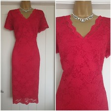 Vintage 1940s 1950s Style lace pencil evening Christmas Party dress Size 20