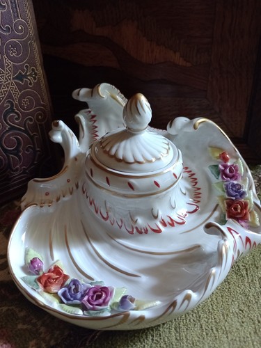 Vintage porcelain inkwell - vintage,