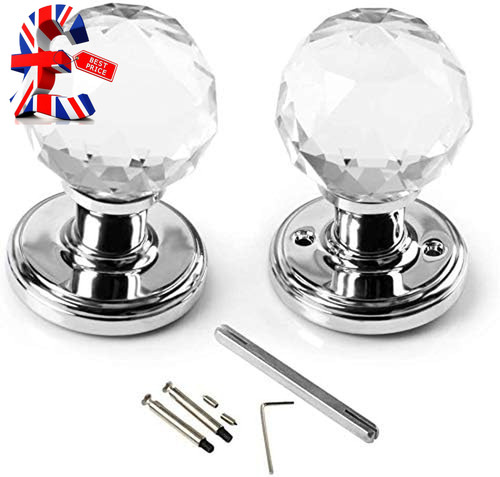 65mm crystal large door knob - 65mm,