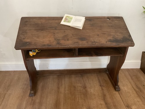 Antique child school desk - school,