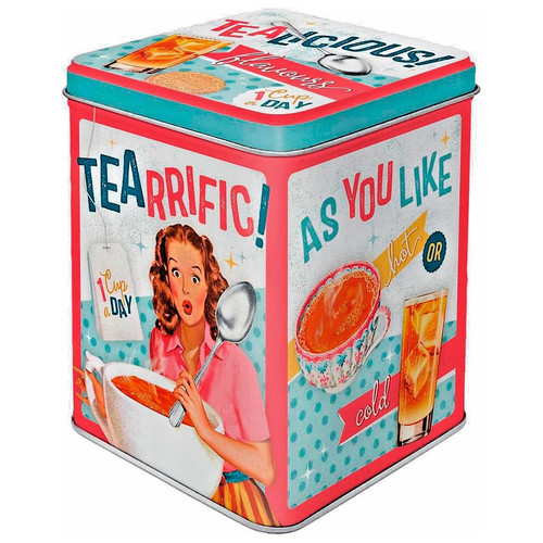Tea caddy storage tin - tea,