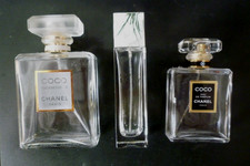 COCO CHANEL & GUCCI ENVY Set of 3 Empty Perfume Bottles Collectables Gift