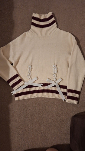 Warm knit sweater white - knit, cream