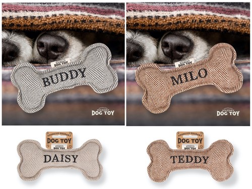 Personalised squeaky dog toys - personalised,