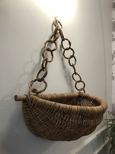 IKEA Woven Wicker Rattan Wall Hanging Basket Wall Pocket Vgc Indoor Boho Cottage
