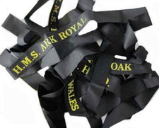 WW2 HMS Royal Navy Cap Tally WWII Tallies Ribbon British gold wire choice H.M.S.