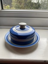 Vintage TG Green Cornishware Muffin Dish Blue & White