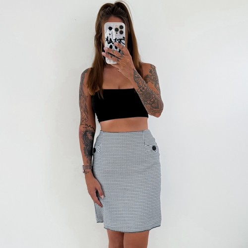 Ladies smart dogtooth skirt - smart,