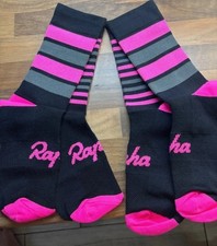 2 x Pairs Pink Black Hoops