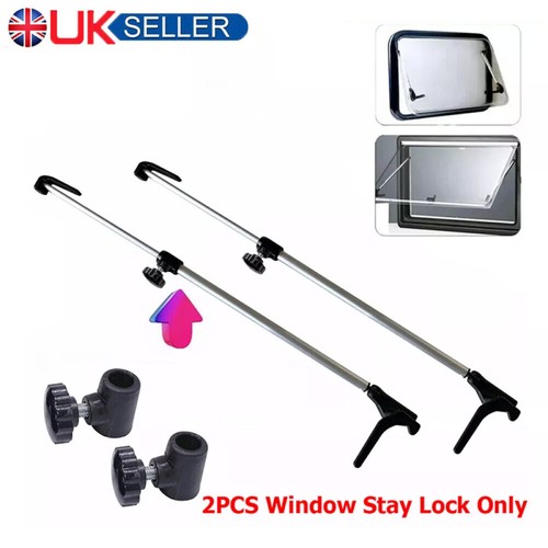 Caravan window stay - 2x, lock