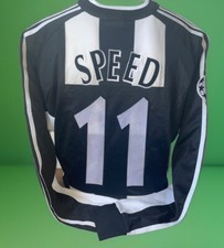 Gary Speed Rare Newcastle United Adidas Match Worn Home Shirt Champions League