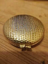 Vintage Rare REVLON GOLD Love Pat COLOUR MIRRORED POWDER COMPACT Cream Beige