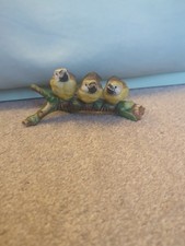 Vintage Ornament Of Birds On A Twig.