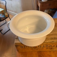 Vintage Large White Traditional Enamel Chamber Pot / Potty – Planter?