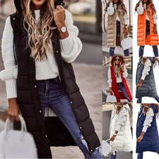 Womens Ladies Hooded Long Line