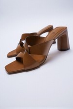 New Zara Twist Tan Mules