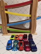 Toy R Us Retired Wooden Toys Click Clack Racetrack & 10 Cars