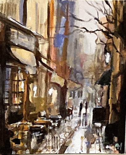 Impressionist city street - impressionist,