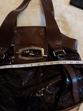 LADIES RIPANI LARGE DARK  BROWN CROC EMBROSED LEATHER  HAND SHOULDER TOTE BAG