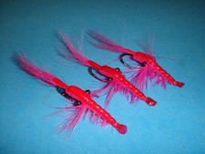 FLY FISHING FLIES - Pink SQUAMISH POACHER Steelhead Prawns, size #2** (3 pcs)