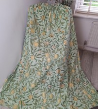 Vintage 70s William Morris Sanderson "Fruit" Curtains W69" D55" Lined Green