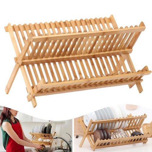 Bamboo dish drainer tier - bamboo, 2