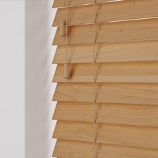 NewEdgeBlinds Real Wood String Venetian Blinds Smooth Slats 50mm Made To Measure