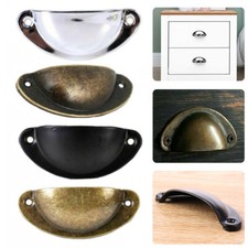 6/12Pcs Cup Pull Shell Handles Half Moon Kitchen Cupboard Cabinet Door Drawer UK