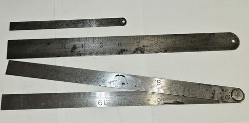 Vintage steel rules rulers - ,
