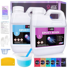 LET'S RESIN 2.4L Crystal Clear Casting Resin Kit, Bubbles Free Epoxy Resin Kit, 