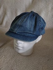 RRL Ralph Lauren Men's Double RL Newsboy Cap Hat Indigo Denim Blue Size Large