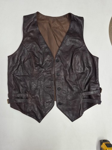 Vintage leather waistcoat - , 38"