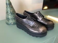 Distressed Black/ Brown Platform Lace Up Shoes Size40/ 6.5  New Never Worn.