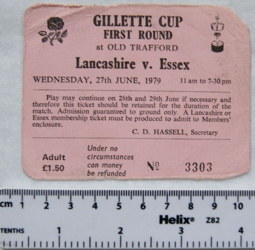 1979 ticket lancashire - ticket, v