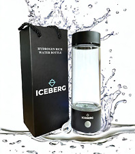 Black Hydrogen Rich 450ML Portable Water Glass Bottle Alkaline Generator Ionizer