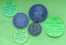 3x 1658 Silver CROWN / Half