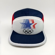 Vintage 1980 Olympic Games Hat Olympic Committee 5 Panel Snapback Cap, Adidas