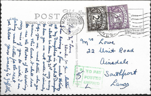 Postcard postage due - -,