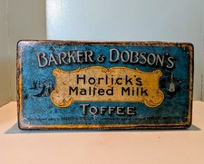 Vintage Barker & Dobson Horlicks Malted Milk Toffee Tin Advertising Shop Display