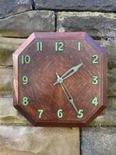 Art Deco Oak Wall Clock Manner