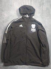 Adidas Cardiff City FC Black Sports Jacket with Hood Size medium