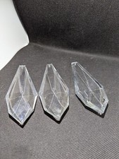 LOT OF 3 CLEAR CRYSTAL FACETED